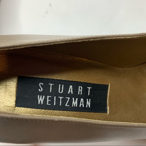 Stuart Weitzman leather gold chain pumps NARROW SIZE - Picture 10 of 12